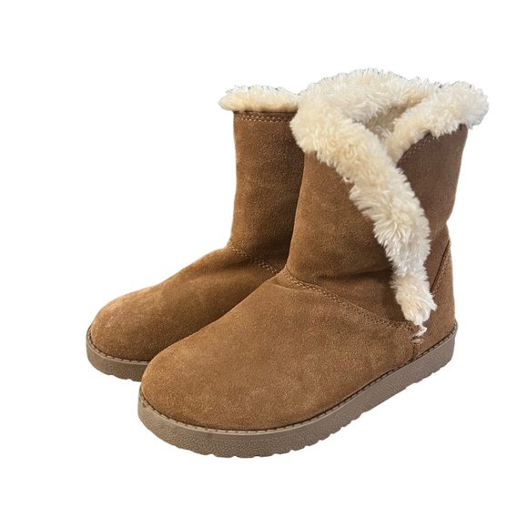 Women's Leather‎ Faur Fur Slip on Ankle Boot Size 6 - Picture 1 of 7
